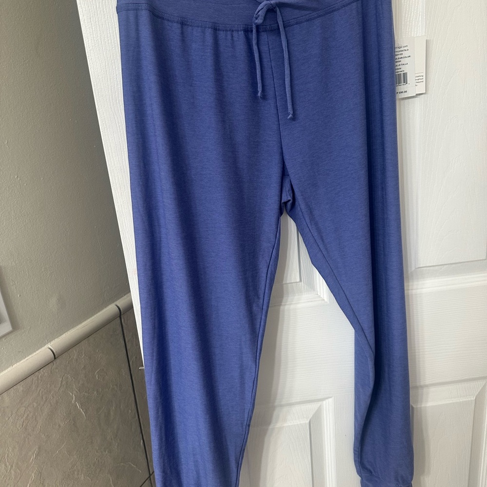 Beyond Yoga Drawstring Yoga Pants in Periwinkle Blue
